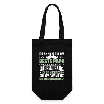 Ich bin der beste Papa der Welt - Geschenkbeutel für Flaschen - Schwarz - Vorne