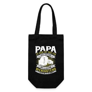 Papa zu sein ist wie ein Vollzeitjob - Geschenkbeutel für Flaschen - Schwarz - Vorne