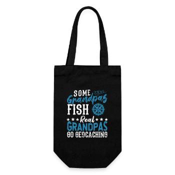 Some grandfathers go fishing Real grandfathers go - Gift Bag for Bottles - black - Front
