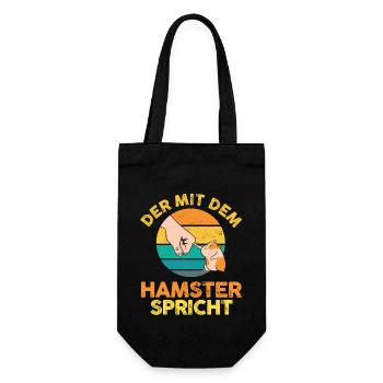 Nagetier Hamsterbesitzer Hamster - Geschenkbeutel für Flaschen - Schwarz - Vorne