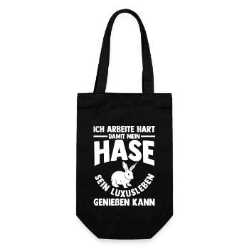 Nagetier Kaninchen Hase - Geschenkbeutel für Flaschen - Schwarz - Vorne