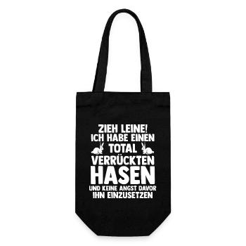 Nagetier Kaninchen Hase - Geschenkbeutel für Flaschen - Schwarz - Vorne