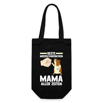 Nagetier Meerschwein Mutter Mama Meerschweinchen - Geschenkbeutel für Flaschen - Schwarz - Vorne