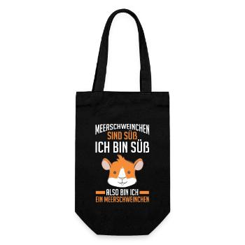 Nagetier Meerschwein Meerschweinchen - Geschenkbeutel für Flaschen - Schwarz - Vorne