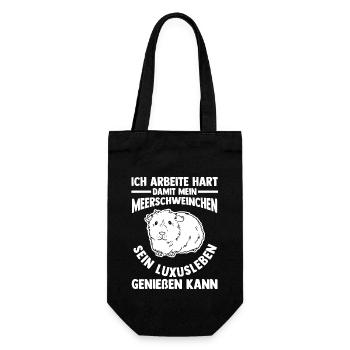 Nagetier Meerschwein Meerschweinchen - Geschenkbeutel für Flaschen - Schwarz - Vorne
