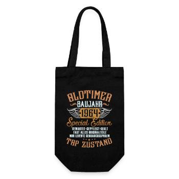 Geburtstag - Oldtimer 1964 - Geschenkbeutel für Flaschen - Schwarz - Vorne