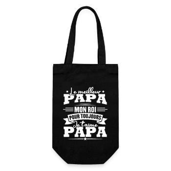 Le meilleur papa mon roi, je t'aime papa - Sac à bouteille - noir - Devant