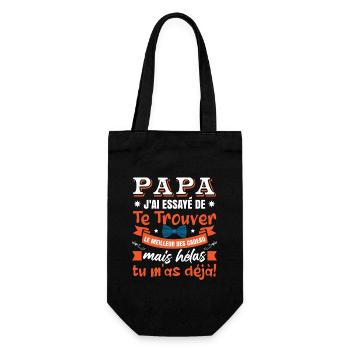 Papa Cadeau Père - Sac à bouteille - noir - Devant