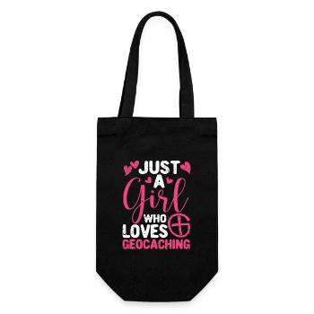 Just a girl who loves geocaching Funny Geo - Gift Bag for Bottles - black - Front