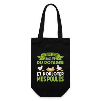 M'occuper Du Potager Et Des Poules. Jardinage. - Sac à bouteille - noir - Devant
