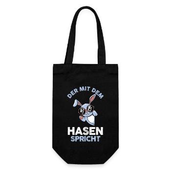Nagetier Kaninchen Hase - Geschenkbeutel für Flaschen - Schwarz - Vorne