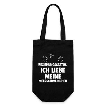 Nagetier Meerschwein Meerschweinchen - Geschenkbeutel für Flaschen - Schwarz - Vorne