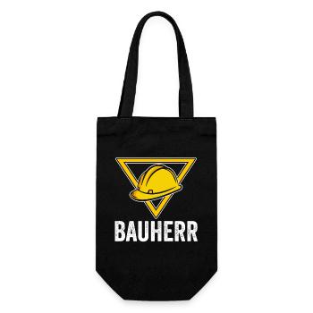 Bauherr - Geschenkbeutel für Flaschen - Schwarz - Vorne