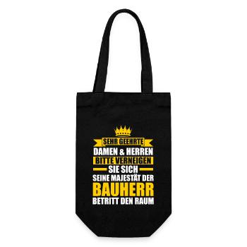 Bauherr - Geschenkbeutel für Flaschen - Schwarz - Vorne
