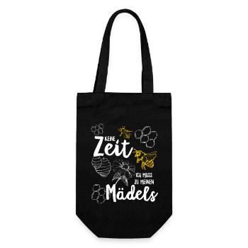 Keine zeit ich muss zu meinen mädels - Geschenkbeutel für Flaschen - Schwarz - Vorne