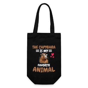 Capybara Animal Favorite Animal Gift Capybara - Gift Bag for Bottles - black - Front