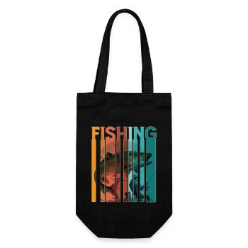 Vintage Angler Retro Angeln Fischer Angel - Geschenkbeutel für Flaschen - Schwarz - Vorne