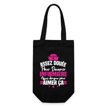 Assez douée pour devenir infirmière - Sac à bouteille - noir - Devant