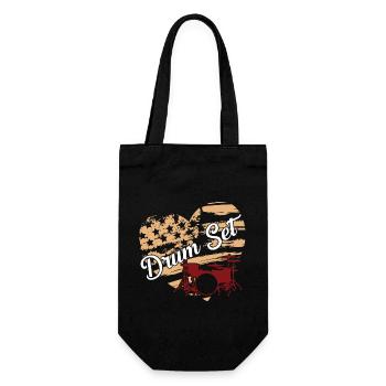 Drum Set Drum Set Flag - Gift Bag for Bottles - black - Front