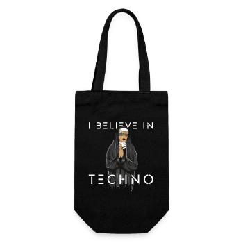 Techno Nun 2 - Geschenkbeutel für Flaschen - Schwarz - Vorne