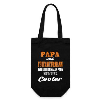 Papa und Feuerwehrmann - Geschenkbeutel für Flaschen - Schwarz - Vorne
