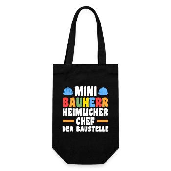 Bauherr - Geschenkbeutel für Flaschen - Schwarz - Vorne