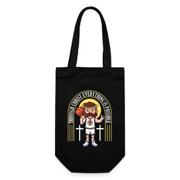 Christian basketball shirt jesus christ basketball - Gift Bag for Bottles - black - Front