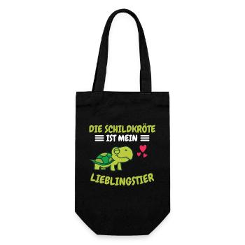 Lieblingstier Meerestier Tier Geschenk Schildkröte - Geschenkbeutel für Flaschen - Schwarz - Vorne