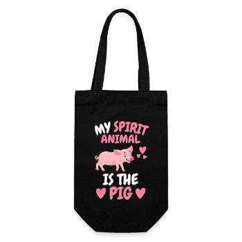 Animal fermier Mon animal spirituel est le cochon - Sac à bouteille - noir - Devant