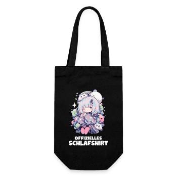 Lustiges Anime Schlafshirt - Kawaii Nachtwäsche - Geschenkbeutel für Flaschen - Schwarz - Vorne
