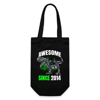 Awesome Since 2014 - 9th Dinosaur Birthday - Gift Bag for Bottles - black - Front
