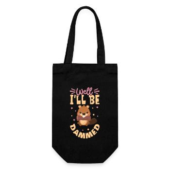 Biber Fan Biber Liebhaber Lustiges Biber Geschenk - Geschenkbeutel für Flaschen - Schwarz - Vorne