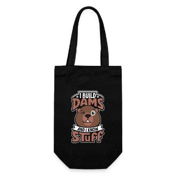 Biber Fan Biber Liebhaber Lustiges Biber Geschenk - Geschenkbeutel für Flaschen - Schwarz - Vorne