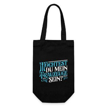 Möchtest du mein Trauzeuge sein - Geschenkbeutel für Flaschen - Schwarz - Vorne