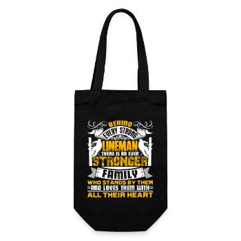 Lineman Behind Every Strong Lineman - Gift Bag for Bottles - black - Front