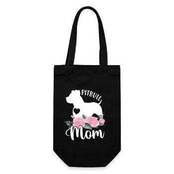 Maman Pitbull - Sac à bouteille - noir - Devant