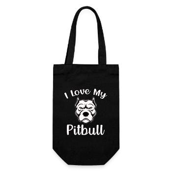 J’adore mon pitbull - Sac à bouteille - noir - Devant