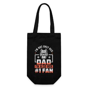 I'm not only her dad I'm also her # 1 Fan - Geschenkbeutel für Flaschen - Schwarz - Vorne