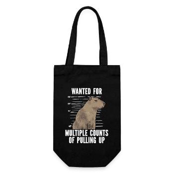 Capybara Nagetier - Geschenkbeutel für Flaschen - Schwarz - Vorne
