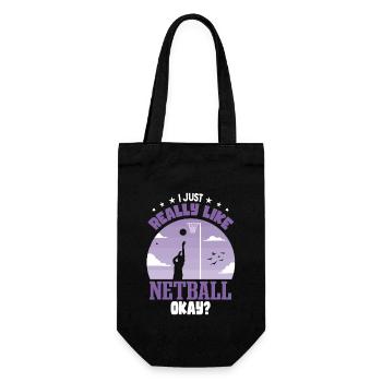 Ich mag Netball einfach sehr - Geschenkbeutel für Flaschen - Schwarz - Vorne