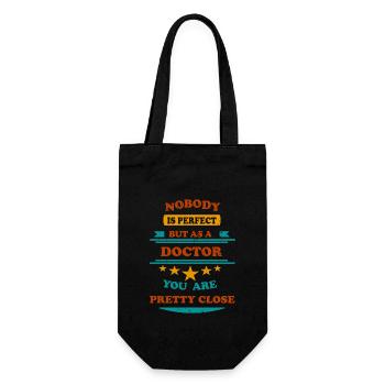 Nobody is perfect retro Doctor - Geschenkbeutel für Flaschen - Schwarz - Vorne