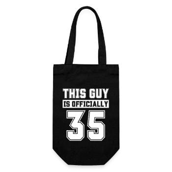 This Guy Is Officially 35 Years Old Celebrate 35th - Gift Bag for Bottles - black - Front