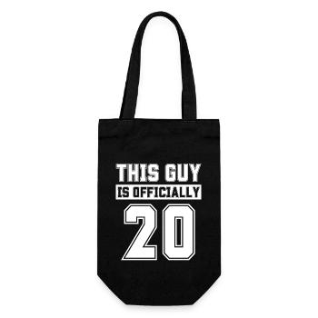 This Guy Is Officially 20 Years Old Celebrate 20th - Gift Bag for Bottles - black - Front