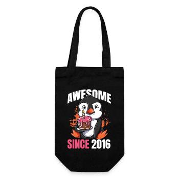 Awesome Since 2016 - 7th Penguin Birthday - Gift Bag for Bottles - black - Front