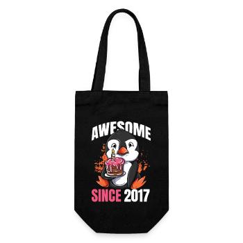 Awesome Since 2017 - 6th Penguin Birthday - Gift Bag for Bottles - black - Front