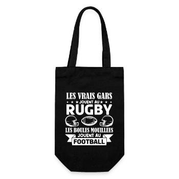 Cadeau rugbyman, cadeau Fan de rugby.Rugby. - Sac à bouteille - noir - Devant