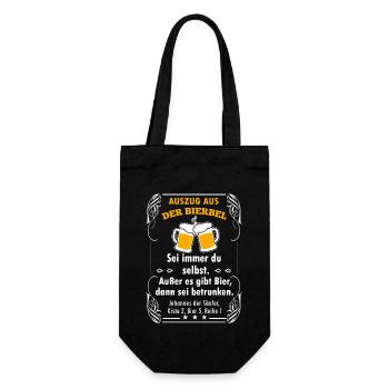 auszug aus der bierbel bierspruch - Geschenkbeutel für Flaschen - Schwarz - Vorne