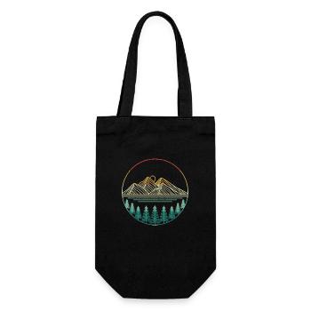 Berg Wald Camping Geocaching Wandern Jagen Outdoor - Geschenkbeutel für Flaschen - Schwarz - Vorne