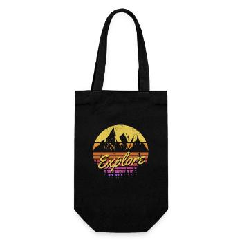 Discover Retro Rainbow Gradient Mountain - Gift Bag for Bottles - black - Front