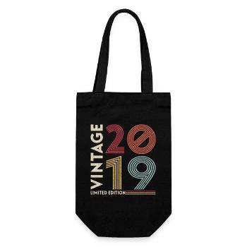 Vintage Legendary since 2019 Birthday - Gift Bag for Bottles - black - Front